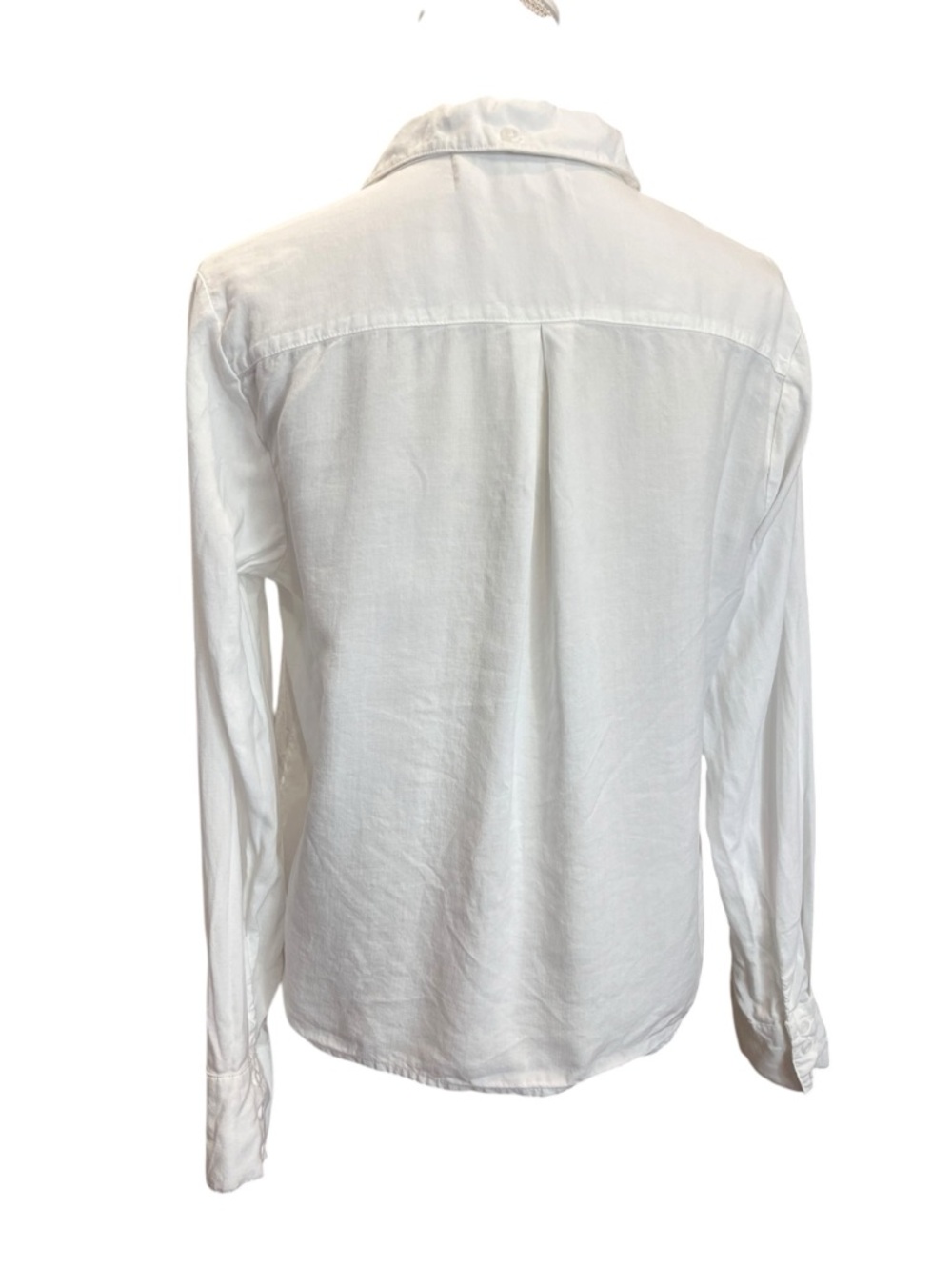Cloth & Stone White Tencel Lyocell Tie Front Button Down Blouse Small - Picture 7 of 11